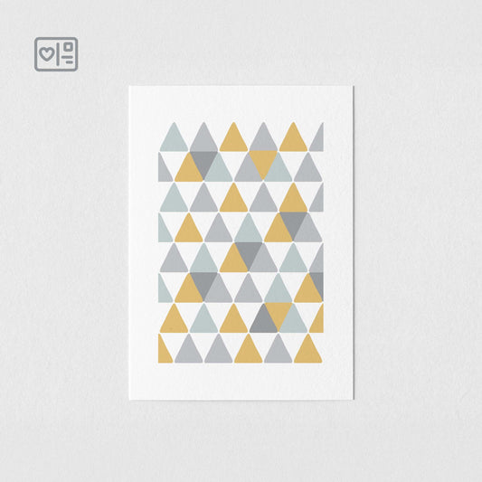 Hill Dusk Art Print Postcard, duck egg