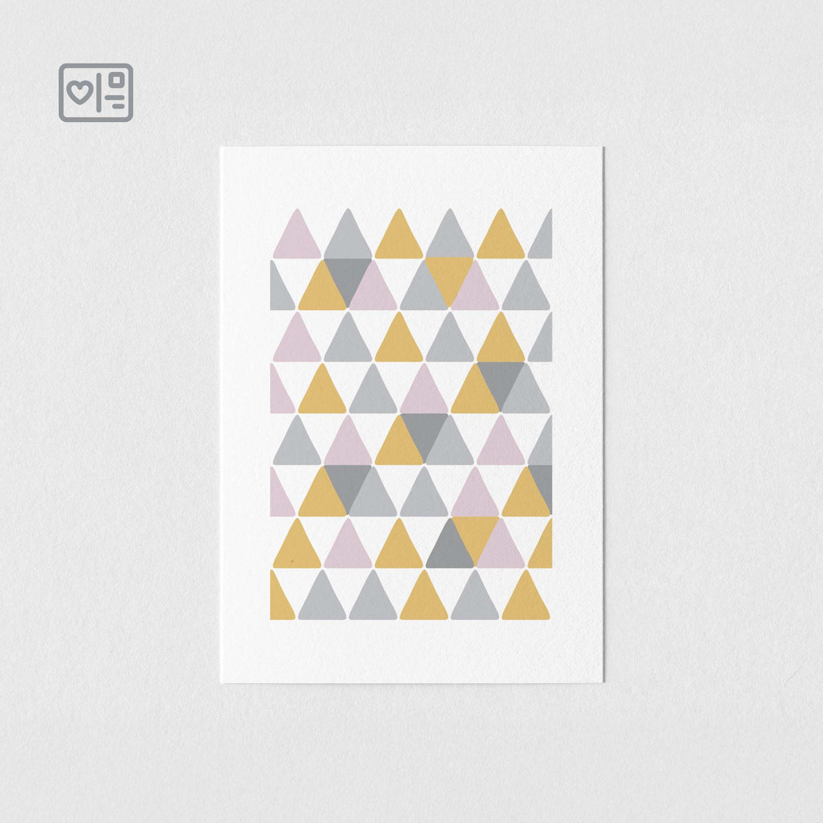 Hill Dusk Art Print Postcard, dusty rose