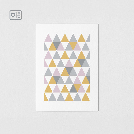 Hill Dusk Art Print Postcard, dusty rose
