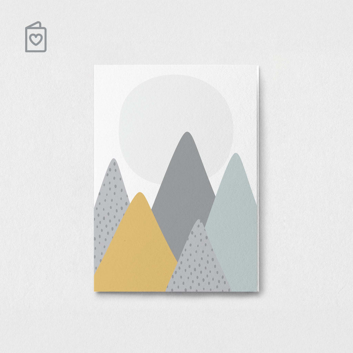 Summer Peaks Art Print Greeting Card, duck egg