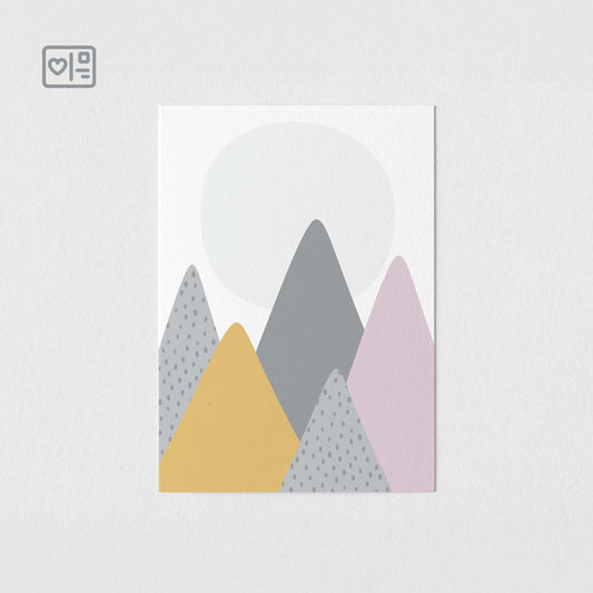 Summer Peaks Art Print Postcard, dusty rose