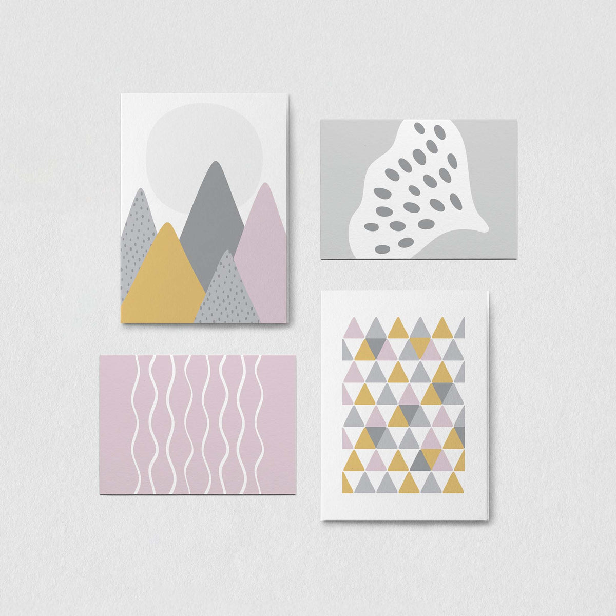 Peak Peak Leaf Kunstdruck-Set, altrosa