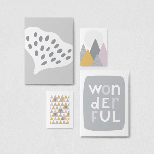 Bold Wonder Kunstdruck-Set, altrosa