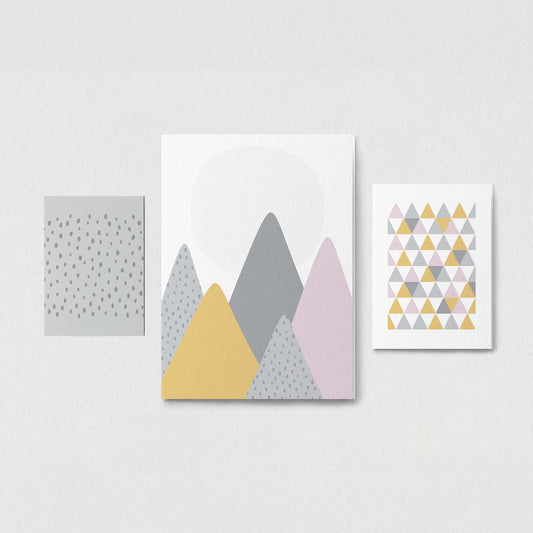 Summer Peaks Kunstdruck-Set, altrosa
