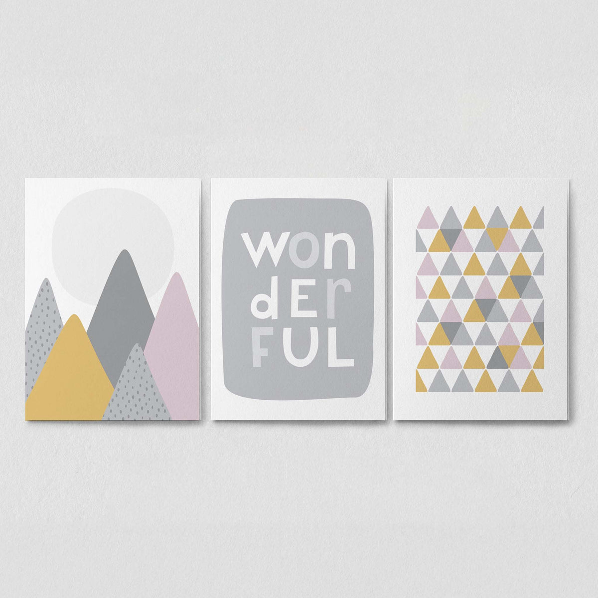 Peak Hill Art Print Set, dusty rose
