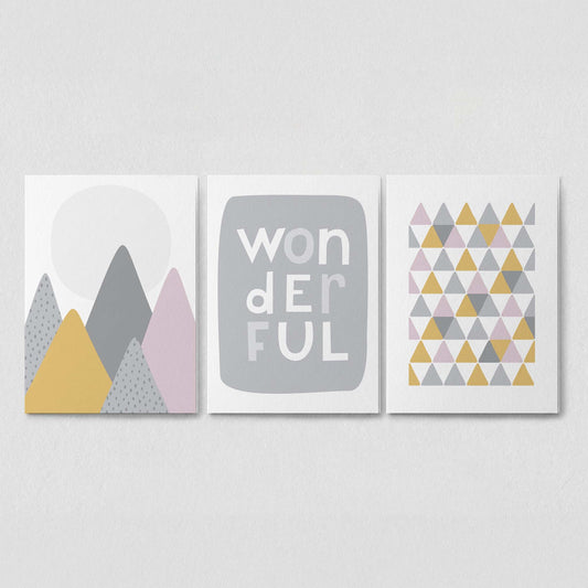 Peak Hill Kunstdruck-Set, altrosa
