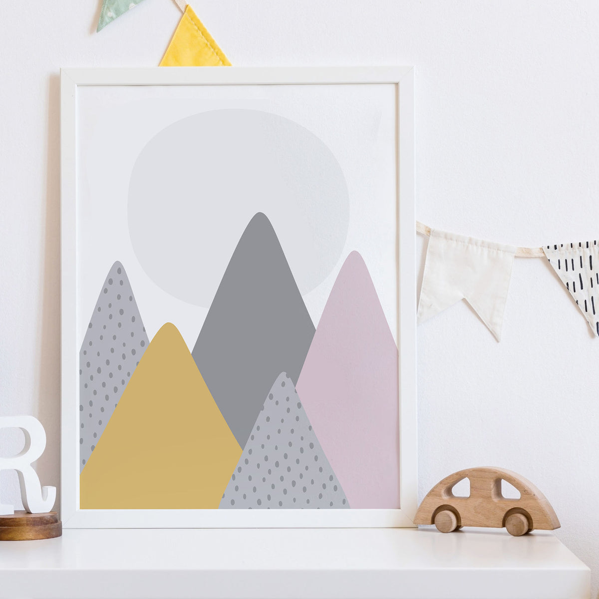 Summer Peaks Kunstdruck Grußkarte, altrosa