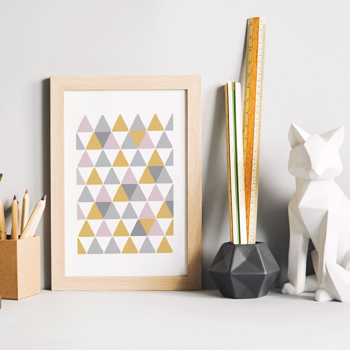 Hill Dusk Art Print Postcard, dusty rose