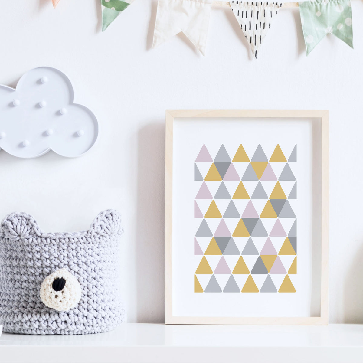 Hill Dusk Art Print Postcard, dusty rose
