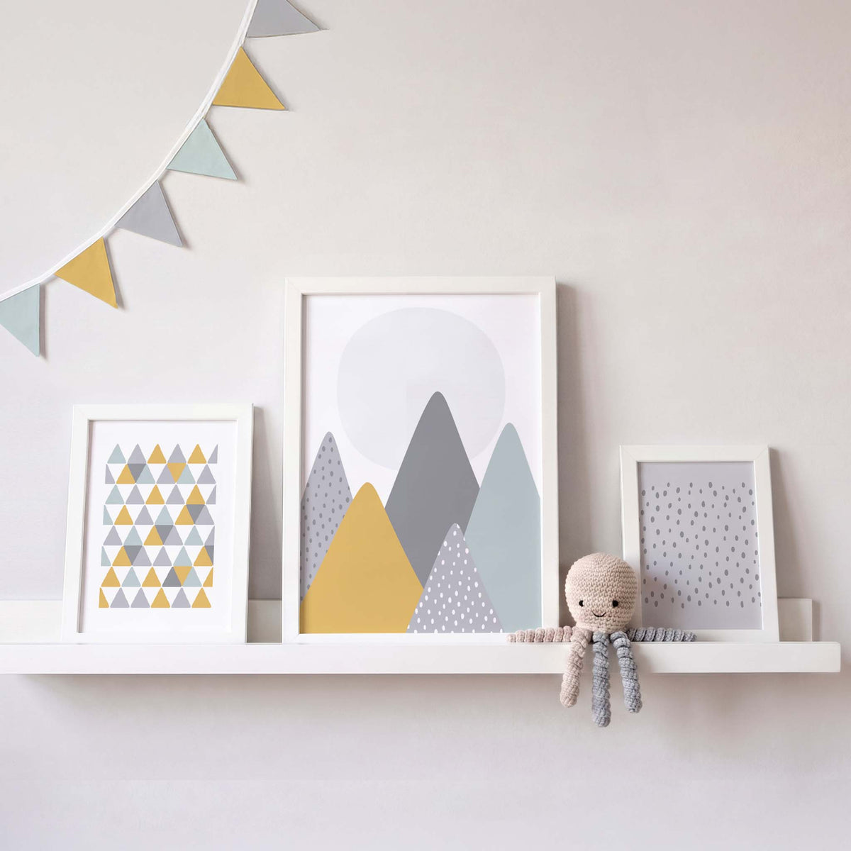 Summer Peaks Kunstdruck-Set, duck egg