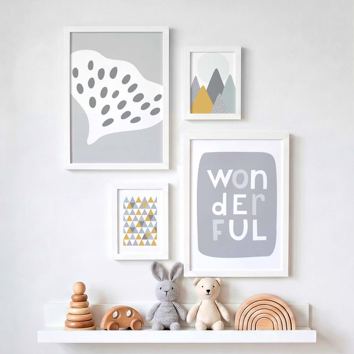 Bold Wonder Art Print Set, duck egg