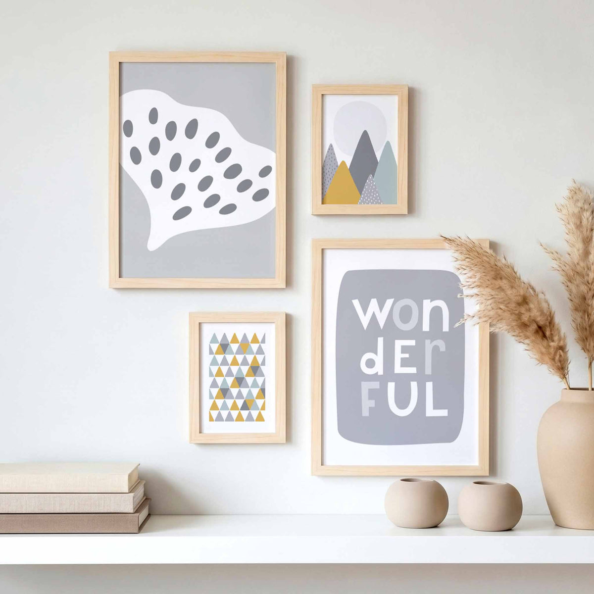 Bold Wonder Art Print Set, duck egg