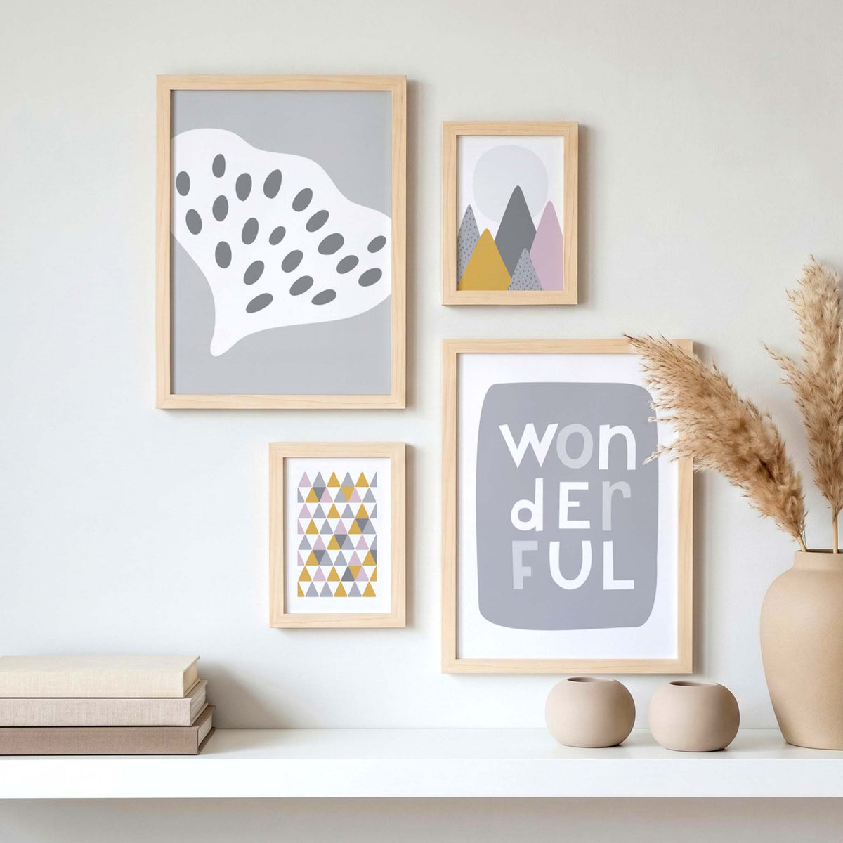 Bold Wonder Kunstdruck-Set, altrosa