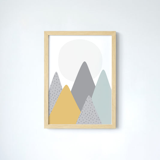 Summer Peaks Art Print Greeting Card, duck egg