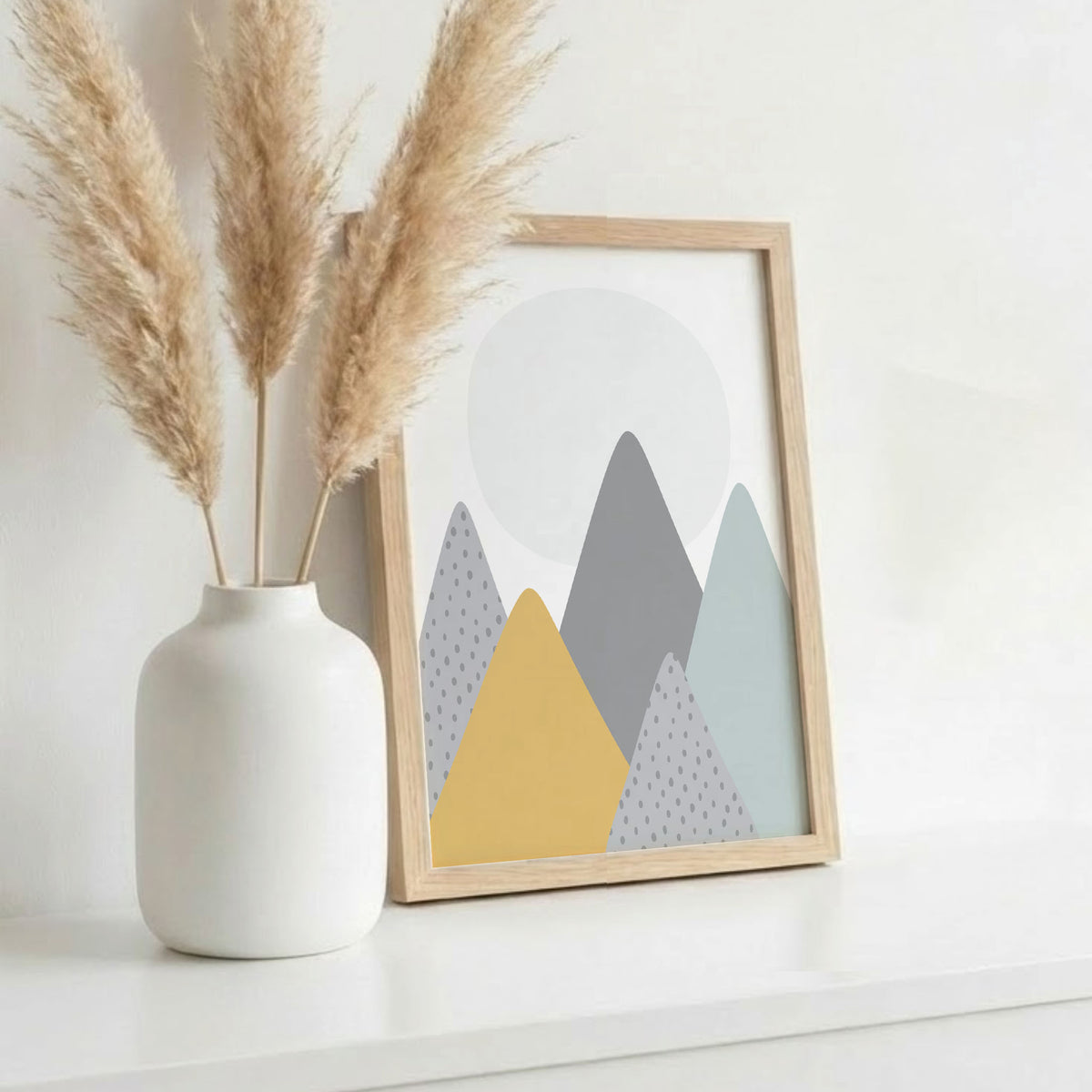 Summer Peaks Art Print Greeting Card, duck egg